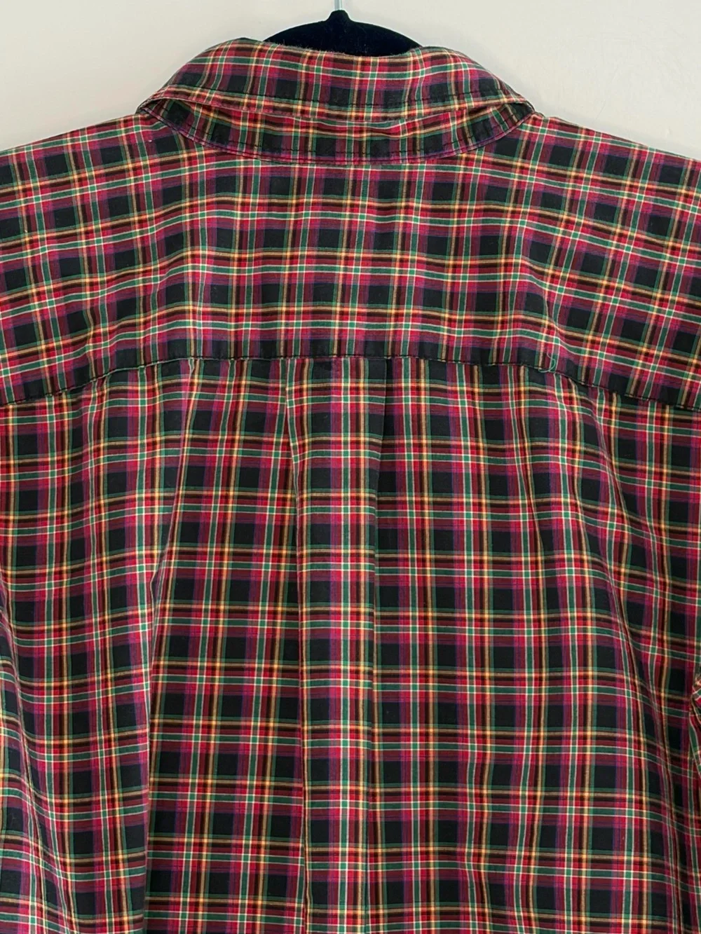 Ralph Lauren Boys L 14-16 Plaid Cotton Poplin Button Down Shirt Preppy Academia
